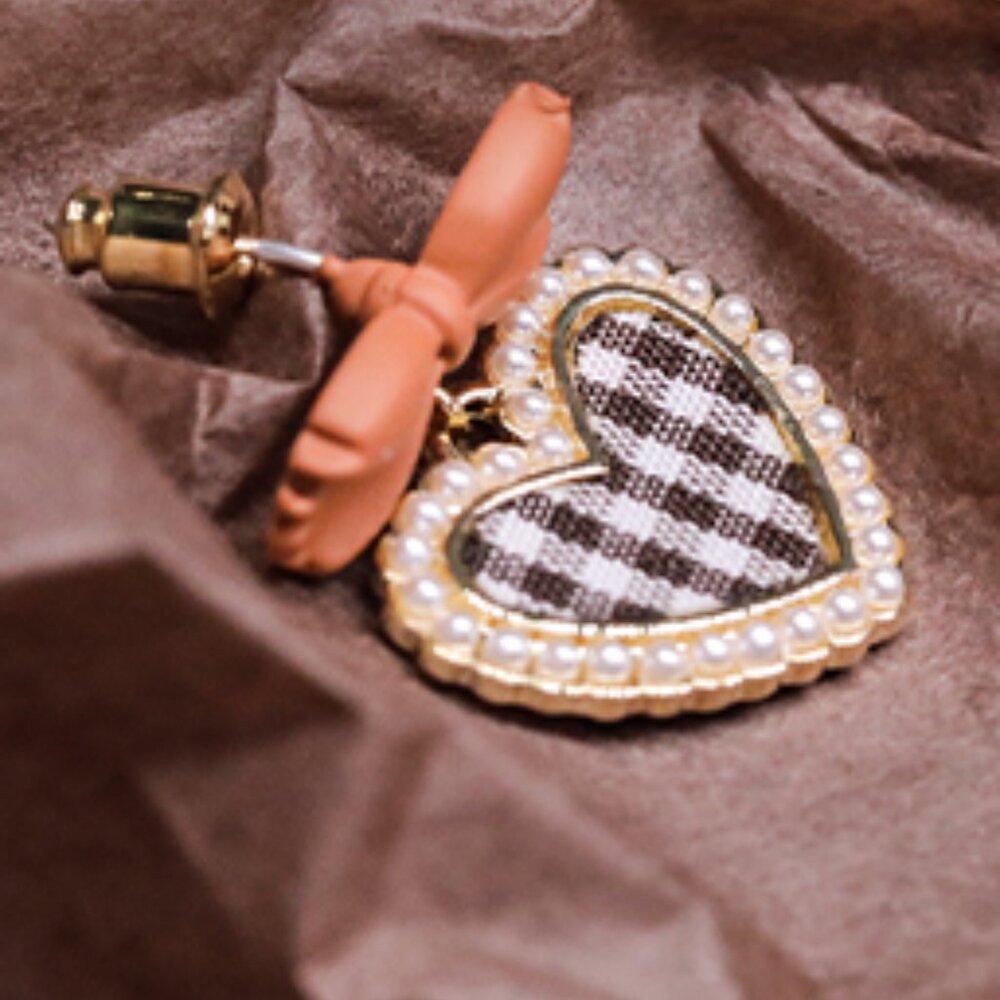 Heart Dangle brown Earrings
